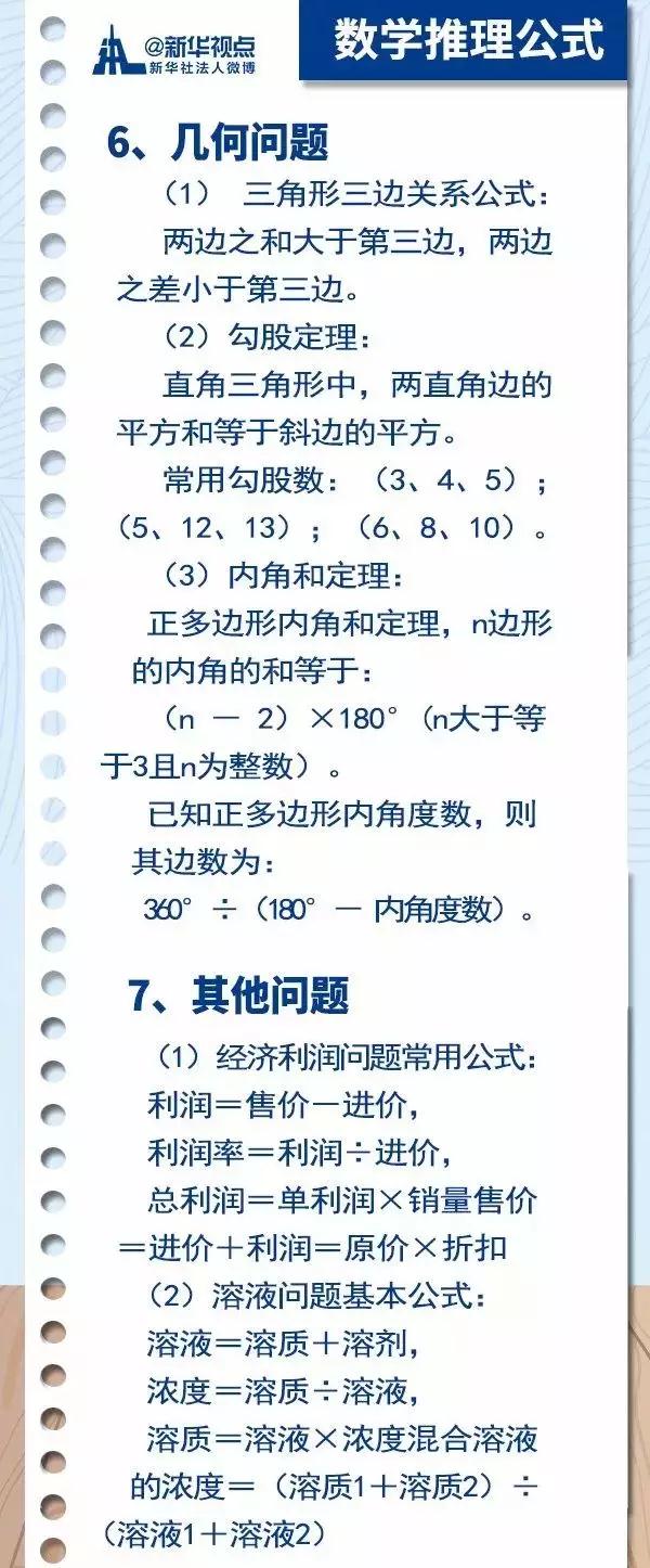 2020國考行測常用公式匯總，背完答題省時省力