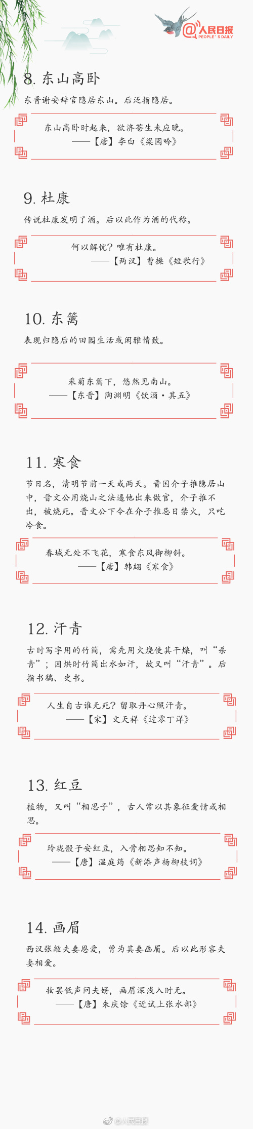 常識積累：70個詩詞中的文化典故